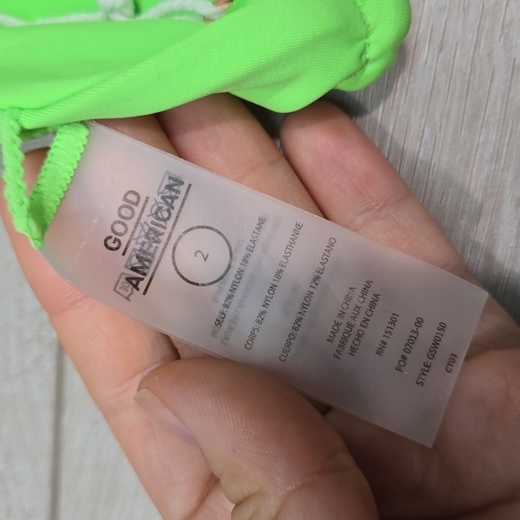 NWT Good American Women Chartreuse Bra bikini top sz 2/M - Picture 6 of 8